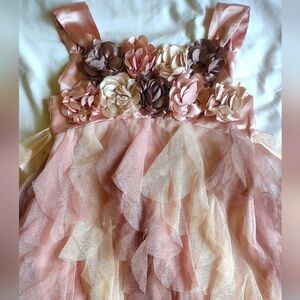 Little girl floral dress in blush pink